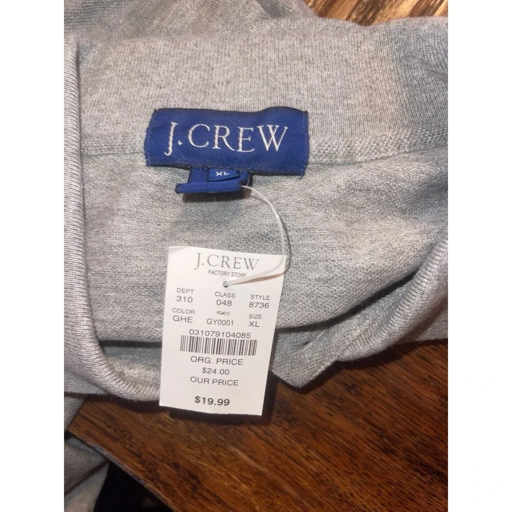 J Crew Gray Polo‎ Shirt Oversized Mens XL NWT